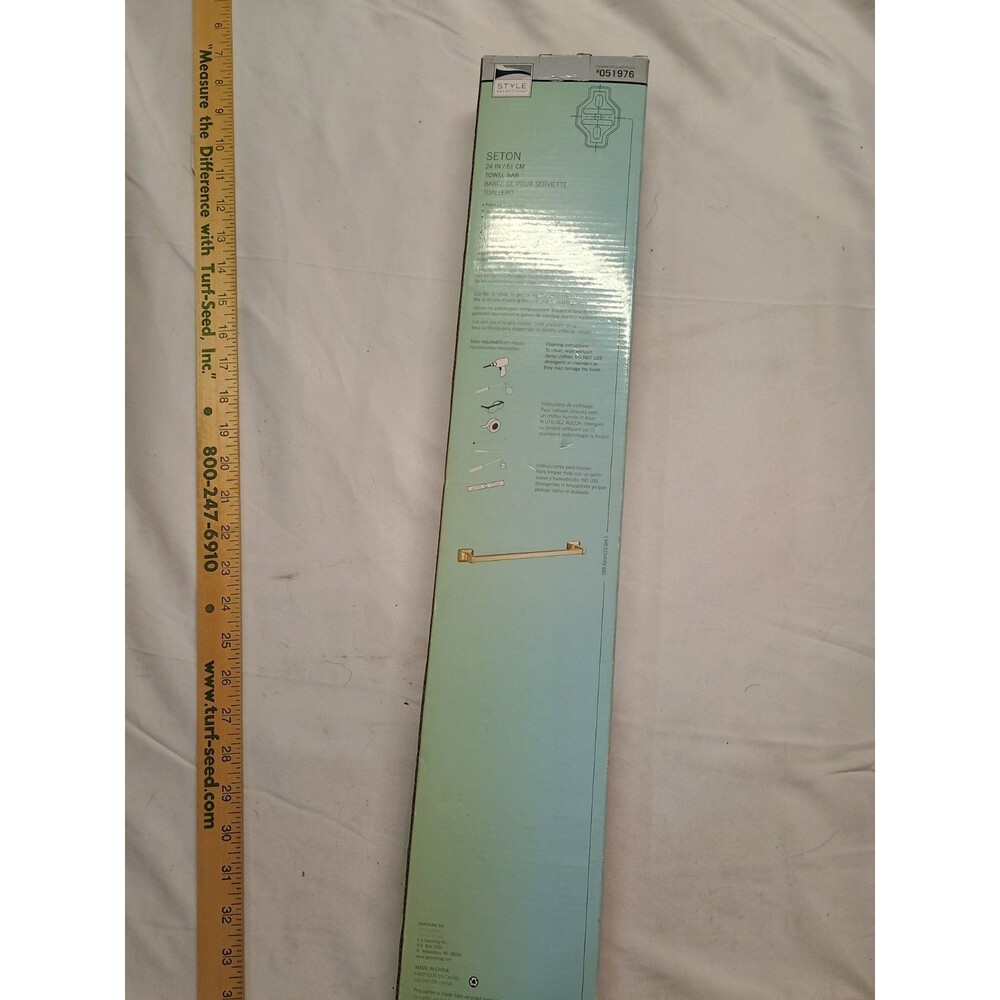 Style Selections Seton 24" Towel Bar Polished Brass Gold #051976 New - Picture 6 of 8